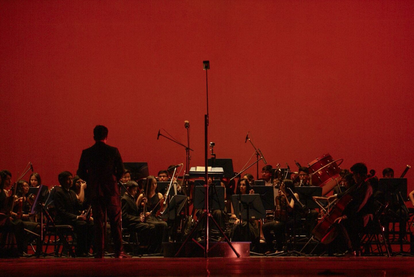Orchestra durante un concerto sinfonico